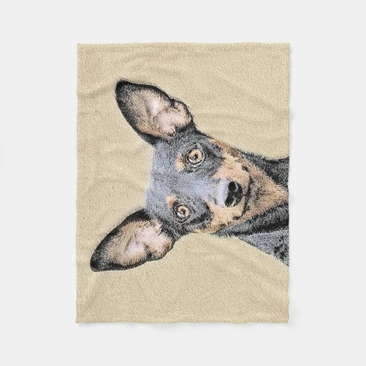 Miniatuur Pinscher-schilderkunst Fleece Deken (Voorkant)
