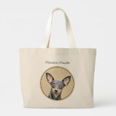 Miniatuur Pinscher-schilderkunst Grote Tote Bag (Achterkant)