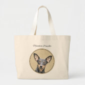Miniatuur Pinscher-schilderkunst Grote Tote Bag