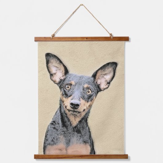 Miniatuur Pinscher-schilderkunst Hangend Wandkleed (Voorkant)