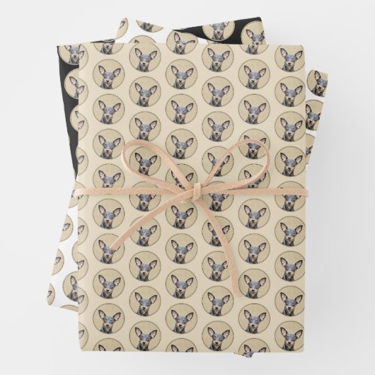 Miniatuur Pinscher-schilderkunst Inpakpapier Vel (In situ)