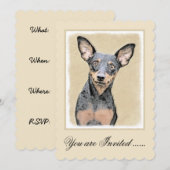Miniatuur Pinscher-schilderkunst Kaart (Voorkant / Achterkant)