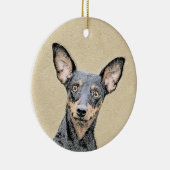 Miniatuur Pinscher-schilderkunst Keramisch Ornament (Rechts)