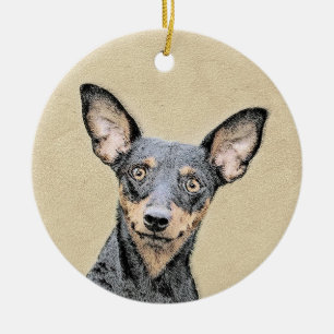 Miniatuur Pinscher-schilderkunst Keramisch Ornament