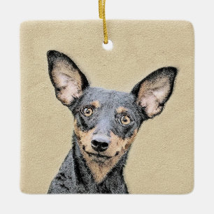 Miniatuur Pinscher-schilderkunst Keramisch Ornament