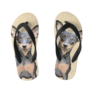 Miniatuur Pinscher-schilderkunst Kinder Teenslippers