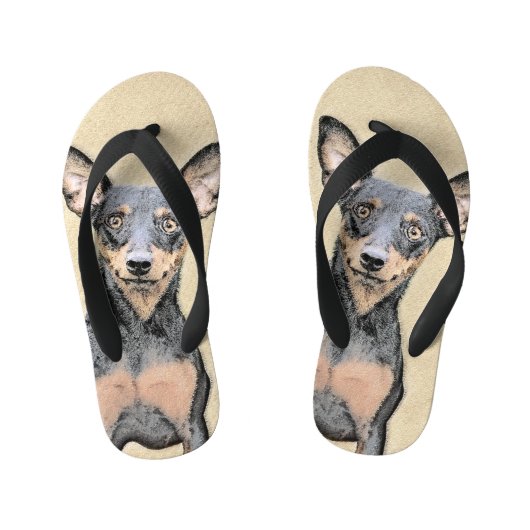 Miniatuur Pinscher-schilderkunst Kinder Teenslippers (Voetbed)