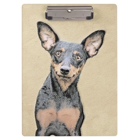 Miniatuur Pinscher-schilderkunst Klembord (Voorkant)