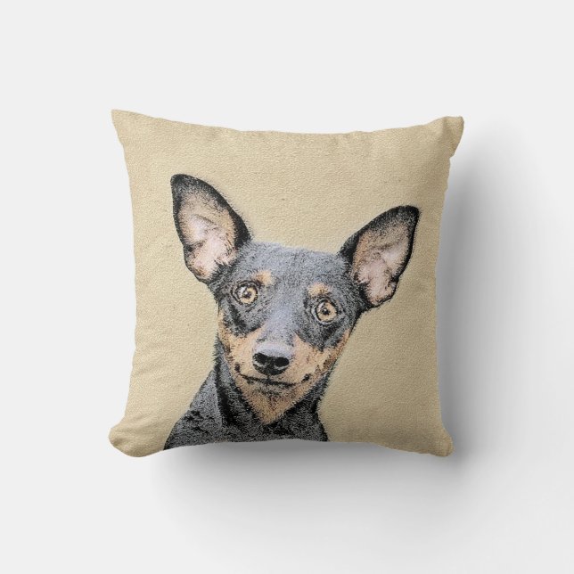 Miniatuur Pinscher-schilderkunst Kussen (Voorkant)