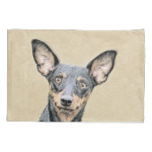 Miniatuur Pinscher-schilderkunst Kussensloop (Achterkant)
