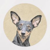Miniatuur Pinscher-schilderkunst Labels (Design 2)