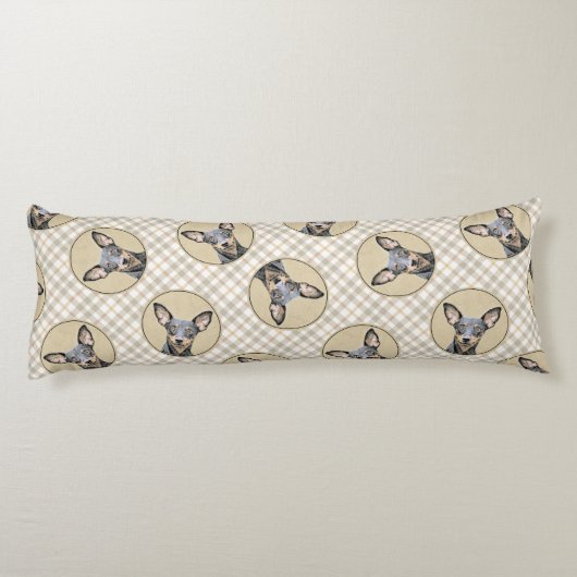 Miniatuur Pinscher-schilderkunst Lichaamskussen (Achterkant)