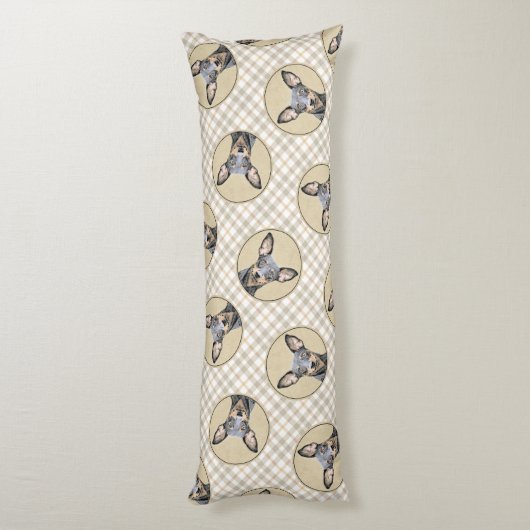 Miniatuur Pinscher-schilderkunst Lichaamskussen (Achterkant (Verticaal))