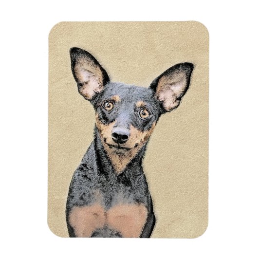 Miniatuur Pinscher-schilderkunst Magneet (Verticaal)