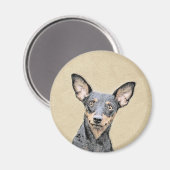 Miniatuur Pinscher-schilderkunst Magneet (Voorkant / Achterkant)