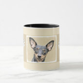 Miniatuur Pinscher-schilderkunst Mok (Midden)