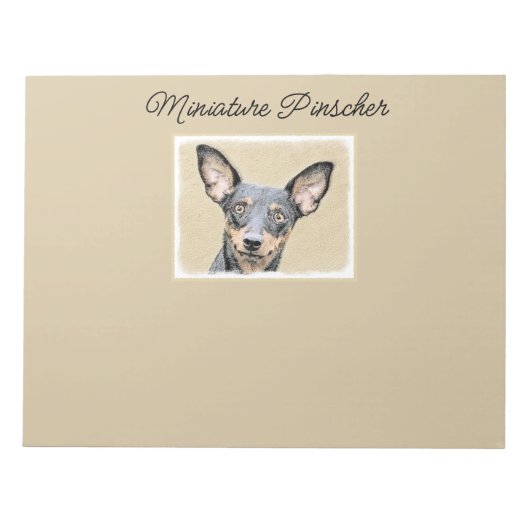 Miniatuur Pinscher-schilderkunst Notitieblok (Voorkant)