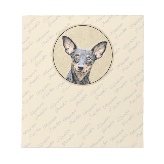 Miniatuur Pinscher-schilderkunst Notitieblok (Voorkant)