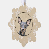 Miniatuur Pinscher-schilderkunst Ornament Kaart (Links)
