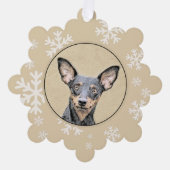 Miniatuur Pinscher-schilderkunst Ornament Kaart (Voorkant)