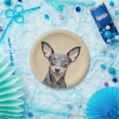 Miniatuur Pinscher-schilderkunst Papieren Bordje (Feest)