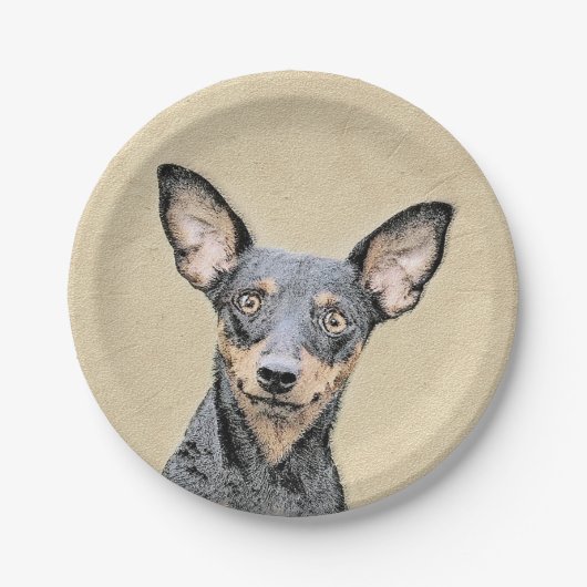 Miniatuur Pinscher-schilderkunst Papieren Bordje (Voorkant)