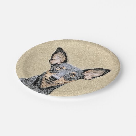 Miniatuur Pinscher-schilderkunst Papieren Bordje (Gekanteld)