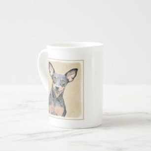 Miniatuur Pinscher-schilderkunst Porselein Kop