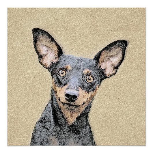 Miniatuur Pinscher-schilderkunst Poster (Voorkant)
