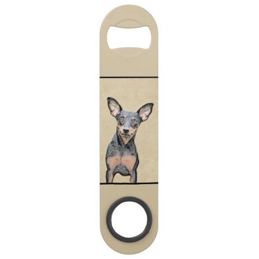 Miniatuur Pinscher-schilderkunst Speed Flessenopener (Achterkant)