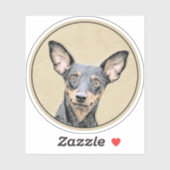 Miniatuur Pinscher-schilderkunst Sticker (Vel)