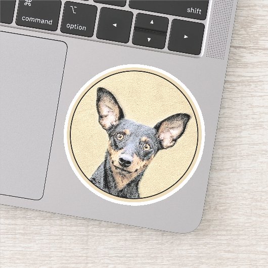 Miniatuur Pinscher-schilderkunst Sticker (Detail)
