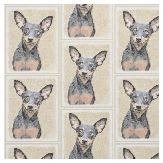 Miniatuur Pinscher-schilderkunst Stof (Swatch)