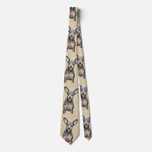 Miniatuur Pinscher-schilderkunst Stropdas