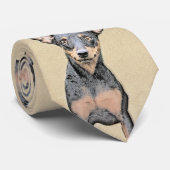 Miniatuur Pinscher-schilderkunst Stropdas (Opgerold)