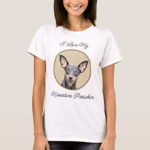 Miniatuur Pinscher-schilderkunst T-shirt