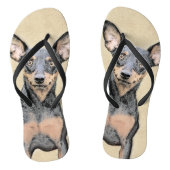 Miniatuur Pinscher-schilderkunst Teenslippers (Voetbed)