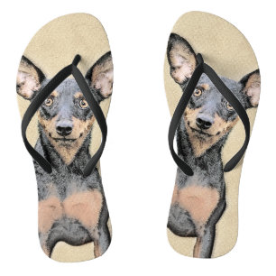 Miniatuur Pinscher-schilderkunst Teenslippers