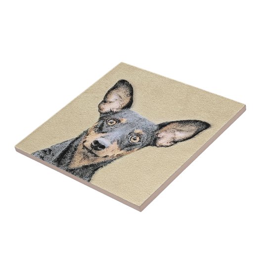 Miniatuur Pinscher-schilderkunst Tegeltje (Zijkant)
