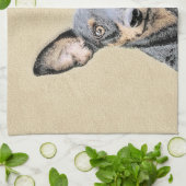 Miniatuur Pinscher-schilderkunst Theedoek (Gevouwen)