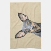 Miniatuur Pinscher-schilderkunst Theedoek (Verticaal)