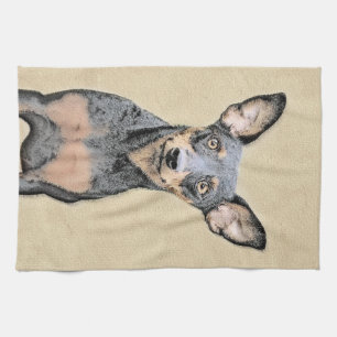 Miniatuur Pinscher-schilderkunst Theedoek