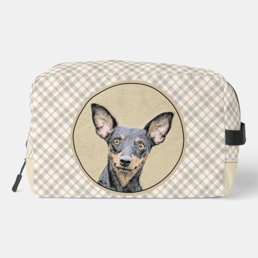 Miniatuur Pinscher-schilderkunst Toilettasje (Achterkant)