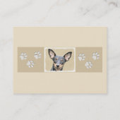 Miniatuur Pinscher-schilderkunst Visitekaartje (Achterkant)