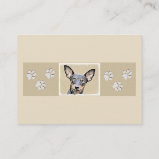 Miniatuur Pinscher-schilderkunst Visitekaartje (Achterkant)