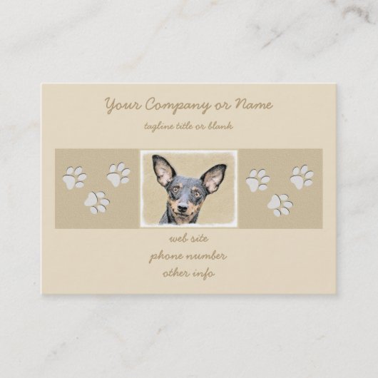 Miniatuur Pinscher-schilderkunst Visitekaartje (Voorkant)