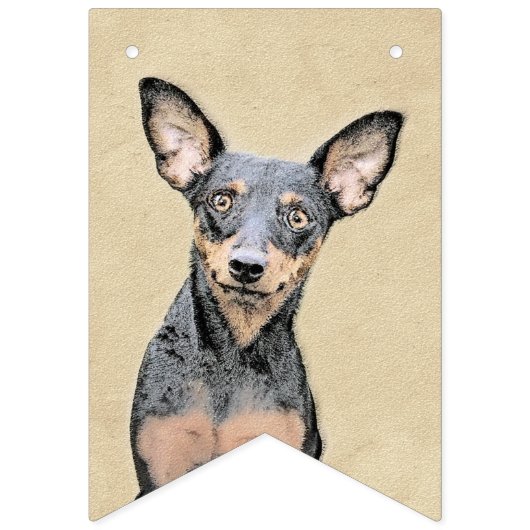 Miniatuur Pinscher-schilderkunst Vlaggetjes (Tweede vlag)