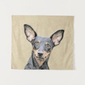 Miniatuur Pinscher-schilderkunst Wandkleed (Voorkant (horizontaal))