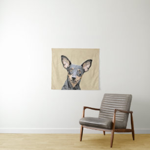 Miniatuur Pinscher-schilderkunst Wandkleed