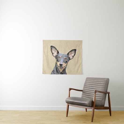 Miniatuur Pinscher-schilderkunst Wandkleed (In Situ (horizontaal))